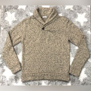 H2H Men’s Pullover Sweater Size Small Shawl Neck Tan And Black